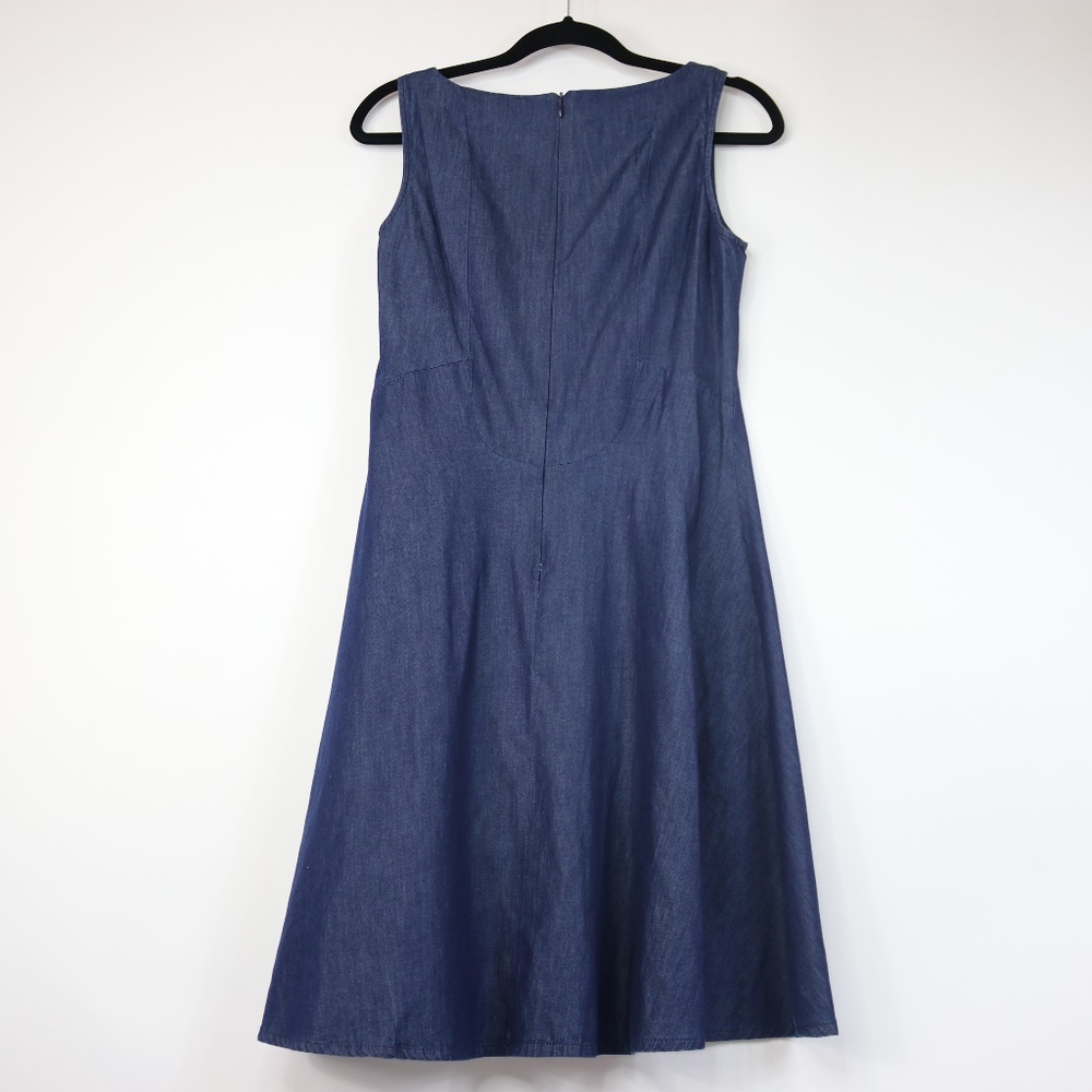 Zara Basic Denim Blue Couture A Line Dress - Picture 3 of 3